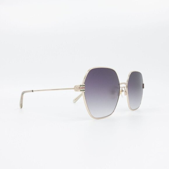 Gucci GG1285 Square Sunglasses Gold Gray OS - Picture 15 of 16